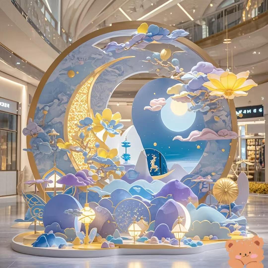 商场中庭美陈:购物空间的璀璨焦点