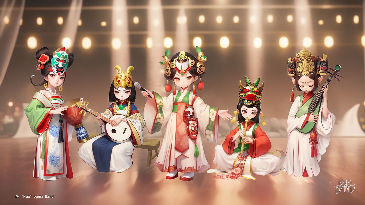 傩乐队NUO BAND| 傩文化非遗文创(图ZMzc3MjM3MjI4) - IP形象 - 站酷设计师是yy吗原创素材 - 站酷ZCOOL