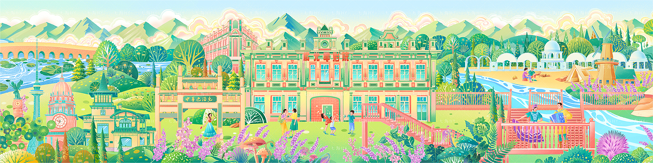 大美龙江插画长卷(图ZMzc3MjM5NzY0) - 商业插画 - 站酷设计师七海HY原创素材 - 站酷ZCOOL