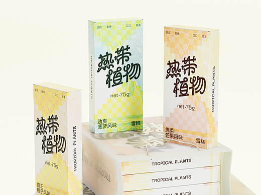 原创包装设计丨夏日清爽——热带植物雪糕系列