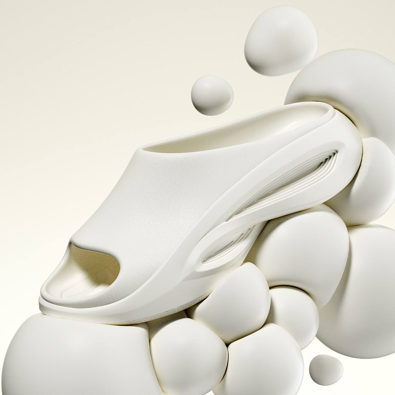 Whitehot运动拖鞋-产品渲染/主图渲染