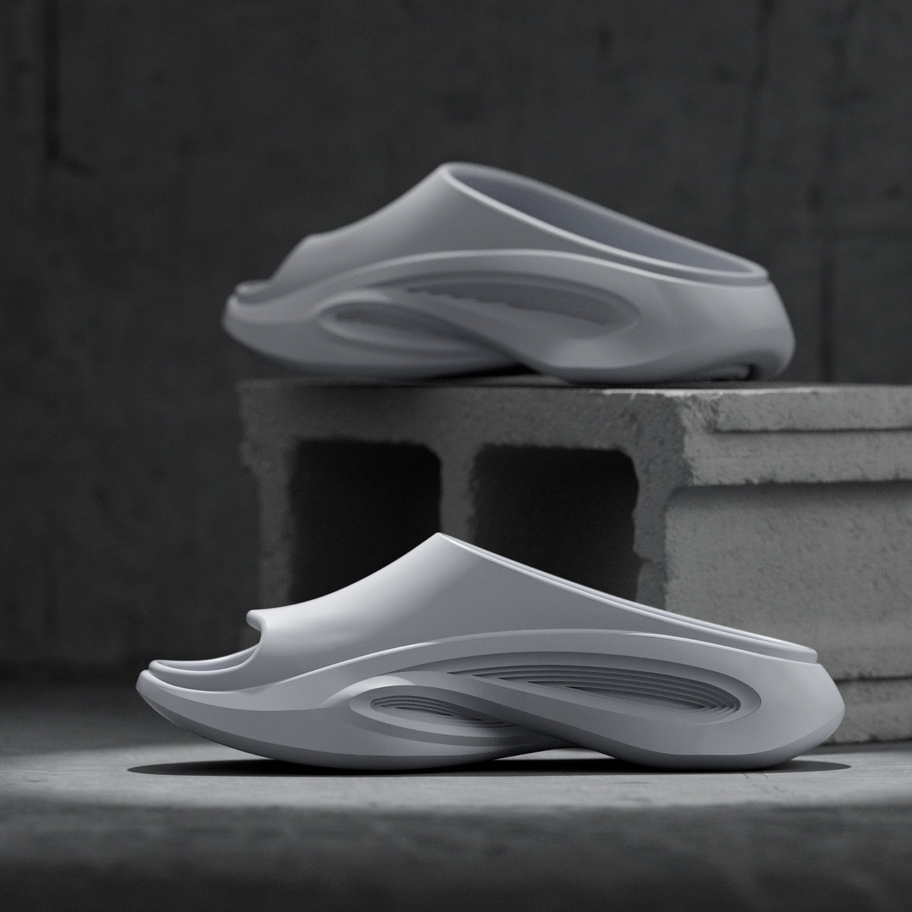 Whitehot运动拖鞋-产品渲染/主图渲染