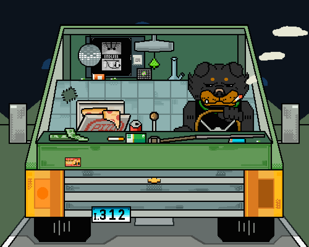 像素动画插画“The Dawg Driver”