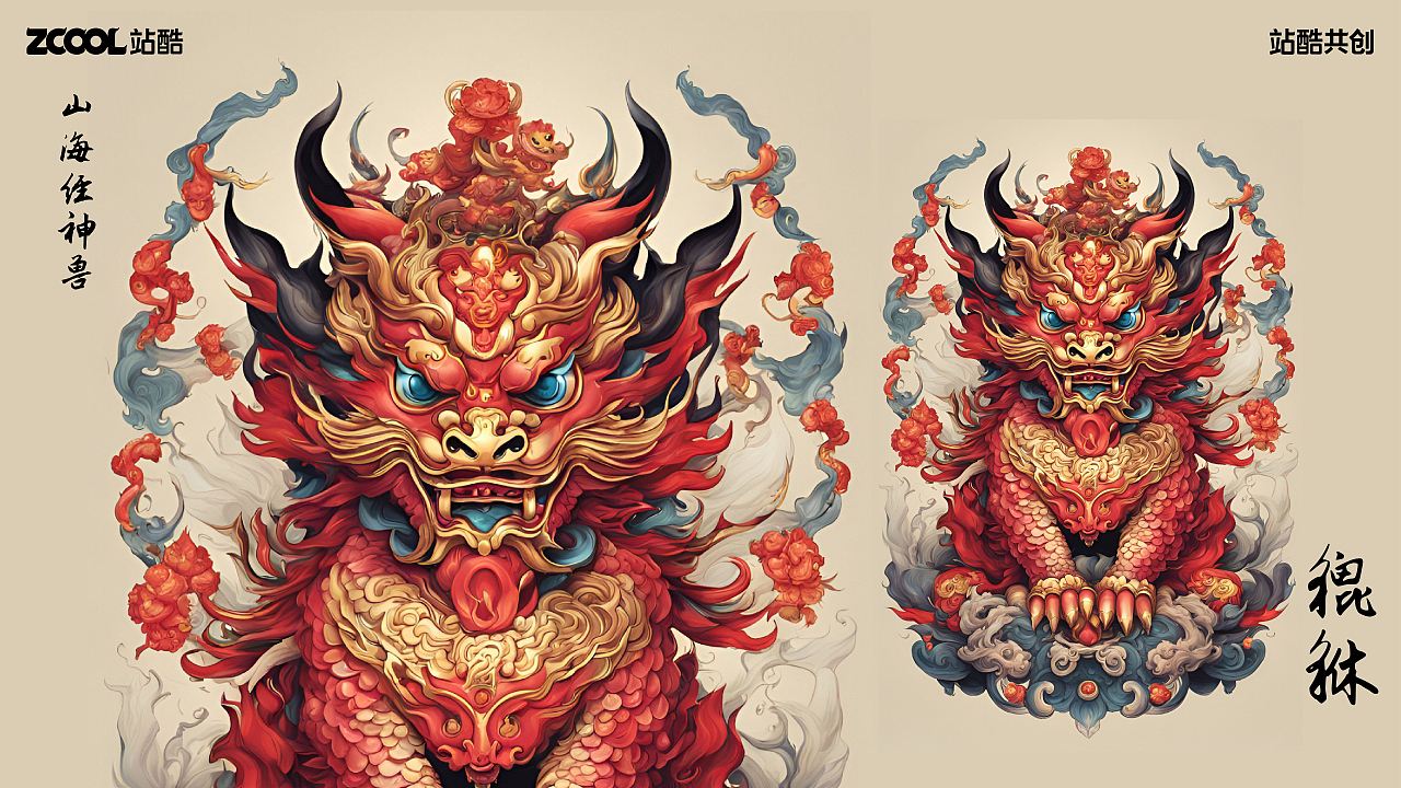 山海经神兽——貔貅（图ZMzc3MjcxMjEy） - 海报 - 站酷设计师Z16050464原创素材 - 站酷ZCOOL