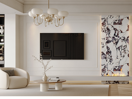 现代白色大理石风