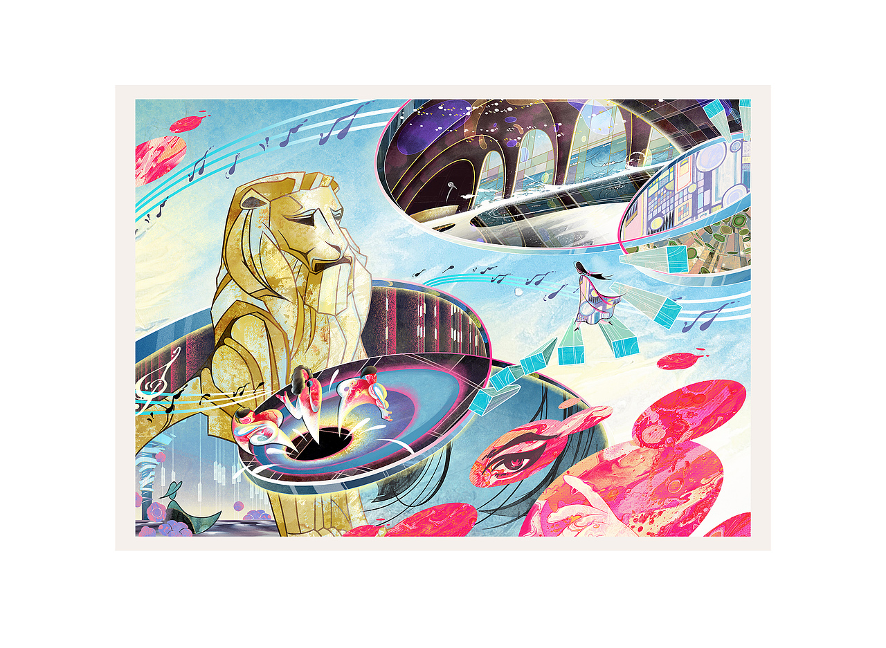 青島釣魚台美高梅酒店插畫