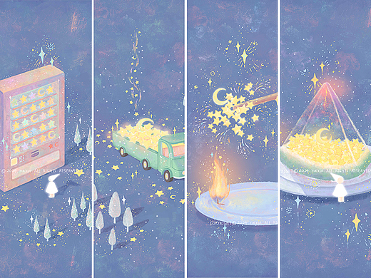 梦幻星星系列插画作品