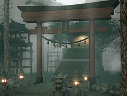 写实风格游戏3D场景设计 古代日本神庙 开放世界 UE5