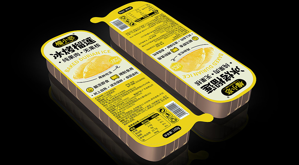 食品包装、食品包装设计、零食包装、榴莲食品、包装