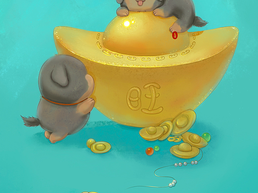 萌萌十二生肖——戌狗：興旺發(fā)達(dá)（個(gè)人主頁-ZNzA0MzI1OTY=） - 藝術(shù)插畫 - 站酷設(shè)計(jì)師藝古呀原創(chuàng)素材 - 站酷ZCOOL