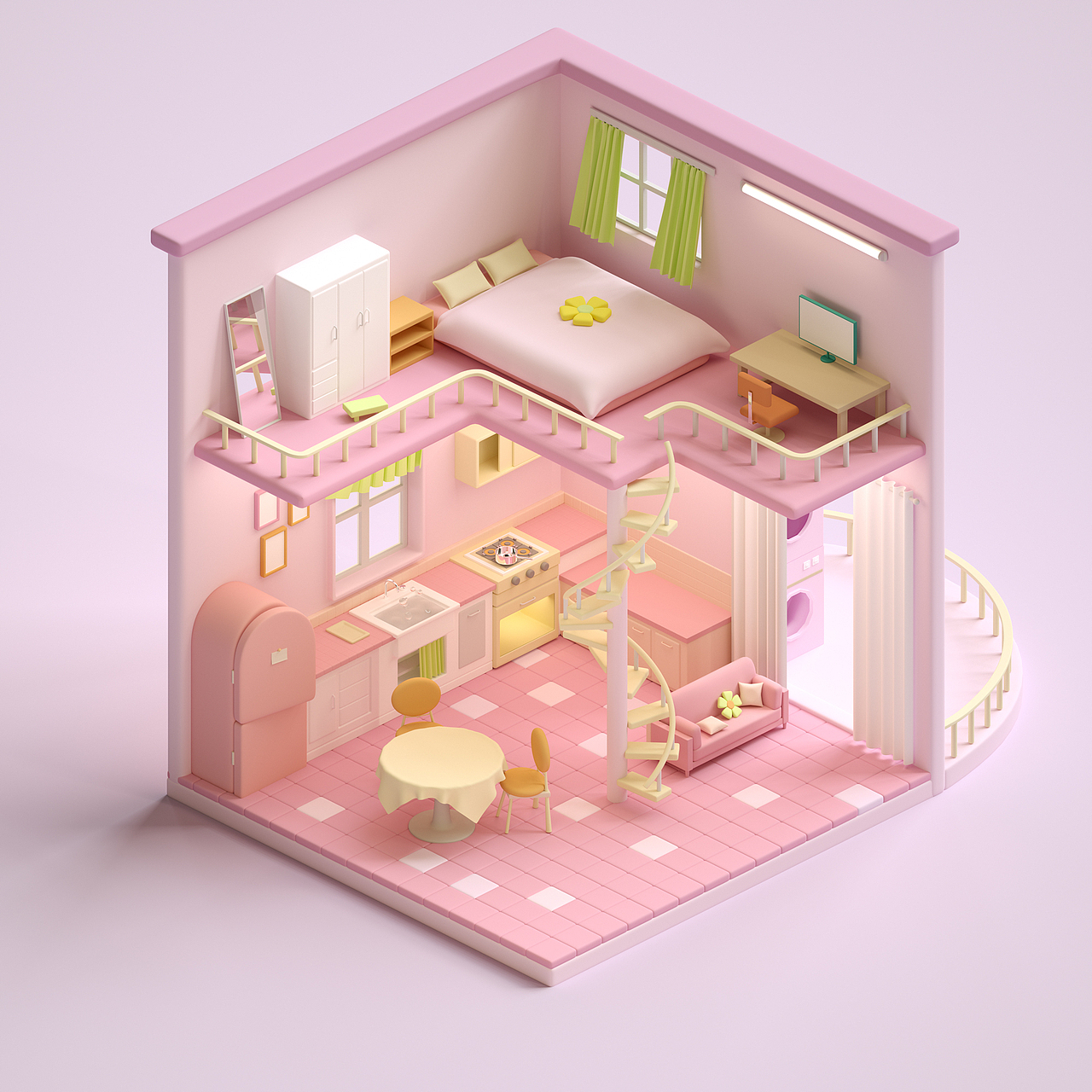 蜂巢行动 C4D小房子模型（图ZMzc3Mzk0MTYw） - 场景 - 站酷设计师Doubhs原创素材 - 站酷ZCOOL