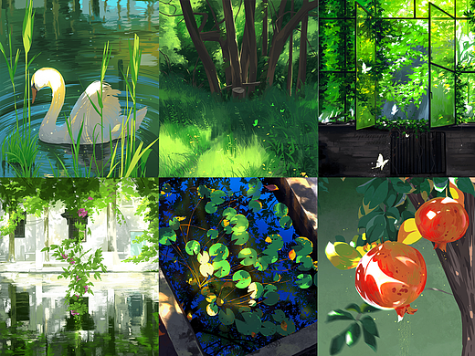 绿色系 色彩小练习