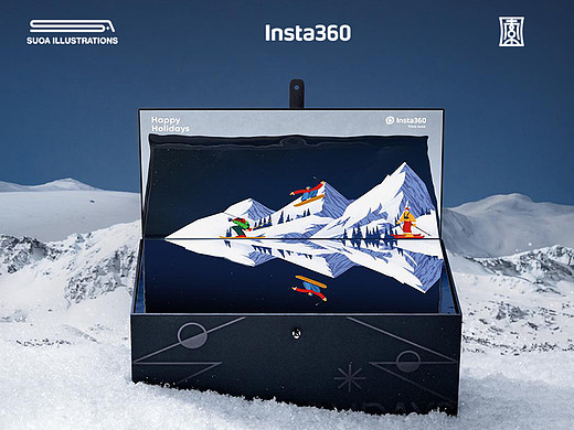 Insta360｜2023圣诞节KOL礼盒插画