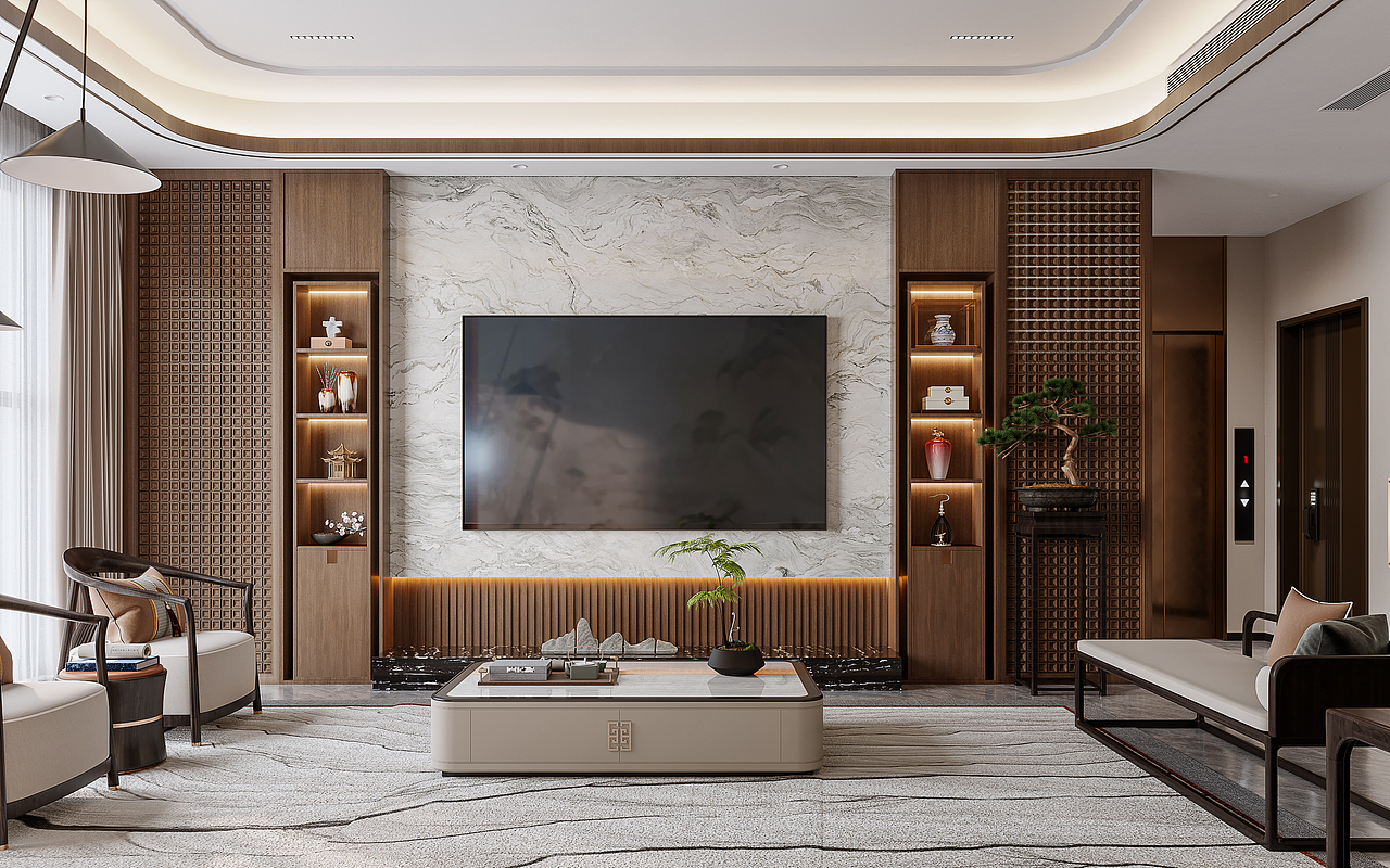 新中式渲染（图ZMzc3NDQ5MzAw） - 家装设计 - 站酷设计师篱笆外原创素材 - 站酷ZCOOL