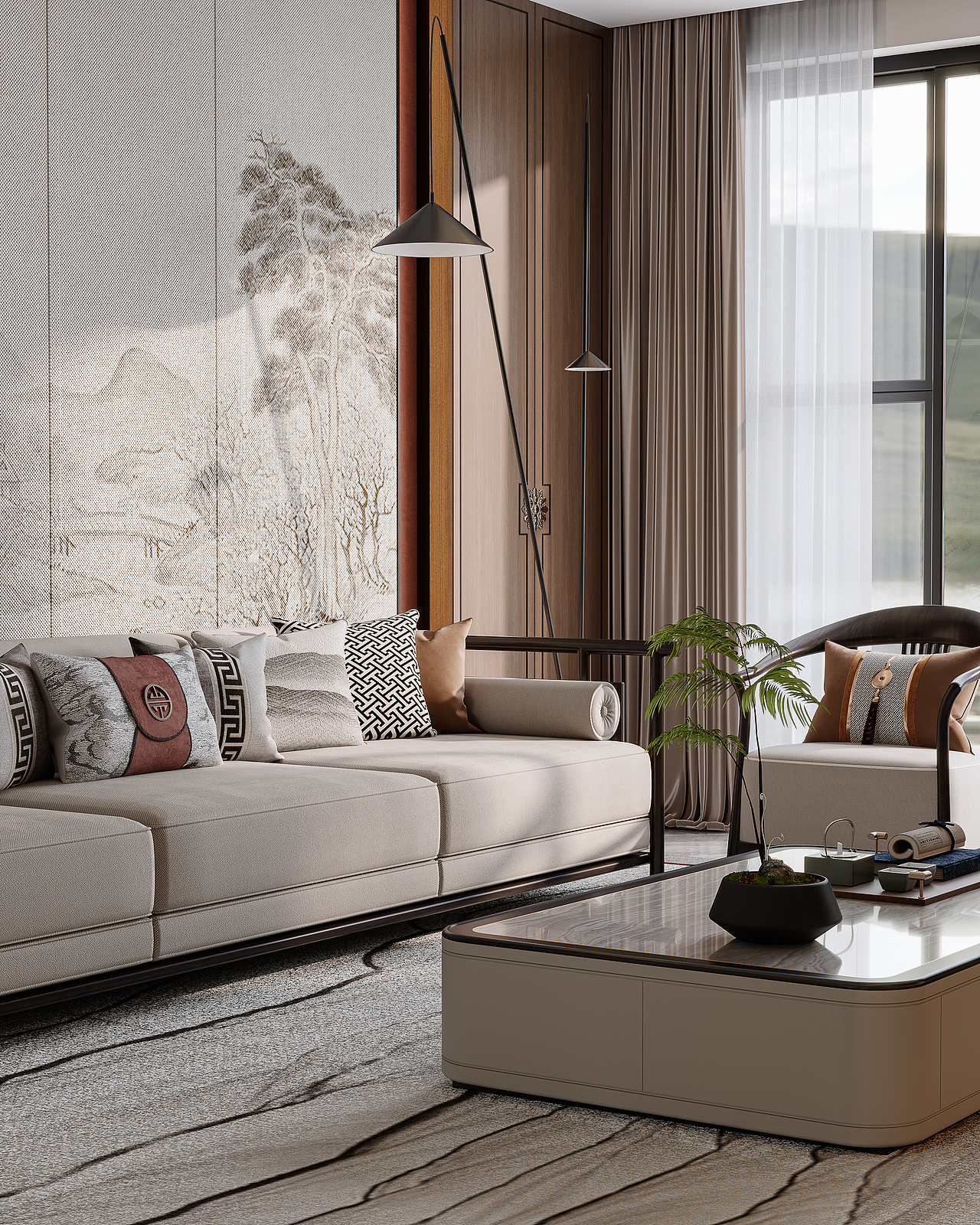 新中式渲染（图ZMzc3NDQ5Mzg4） - 家装设计 - 站酷设计师篱笆外原创素材 - 站酷ZCOOL