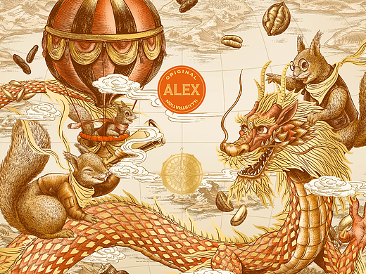 三只松鼠|山海奇珍插画