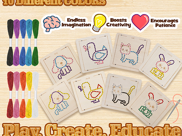 儿童穿线玩具亚马逊美国站主图A+设计