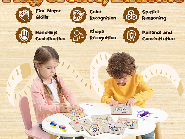 儿童穿线玩具亚马逊美国站主图A+设计