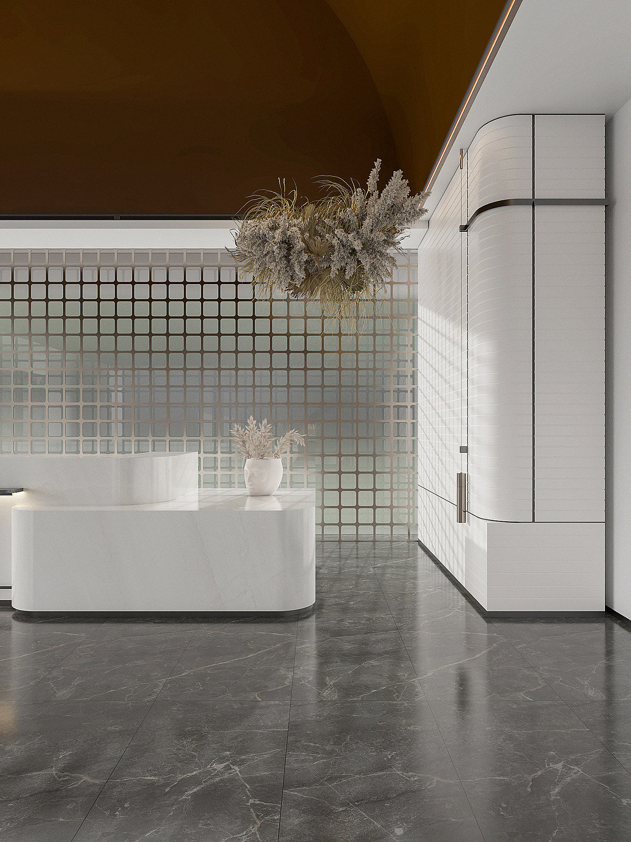 现代接待大厅效果图设计