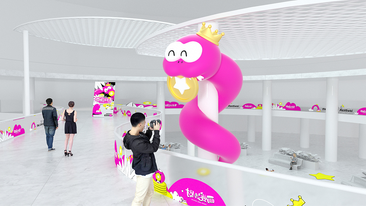 蛇年IP双旦新年美陈展-画蛇添财（图ZMzc3NTIzOTIw） - IP形象 - 站酷设计师西创文化原创素材 - 站酷ZCOOL