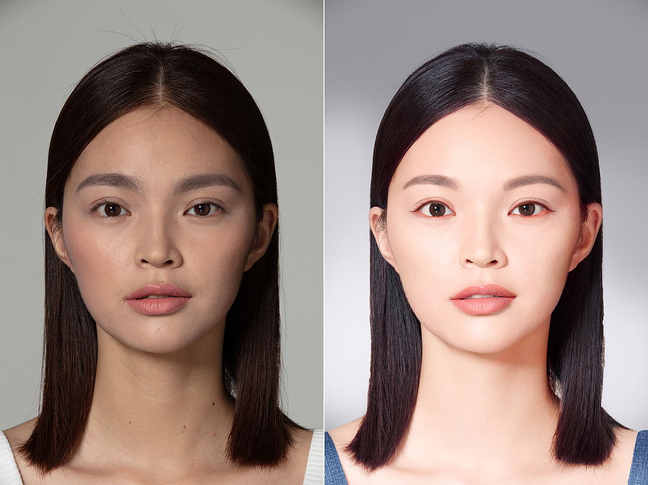 原图和修后，前后对比