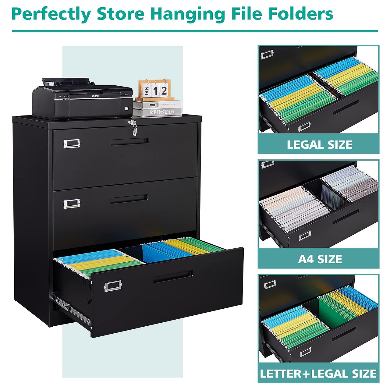 带锁横向文件柜