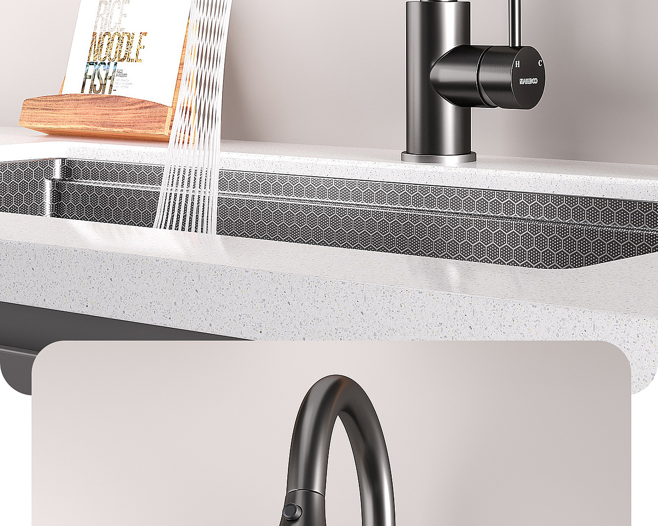 厨房龙头/枪黑/水龙头