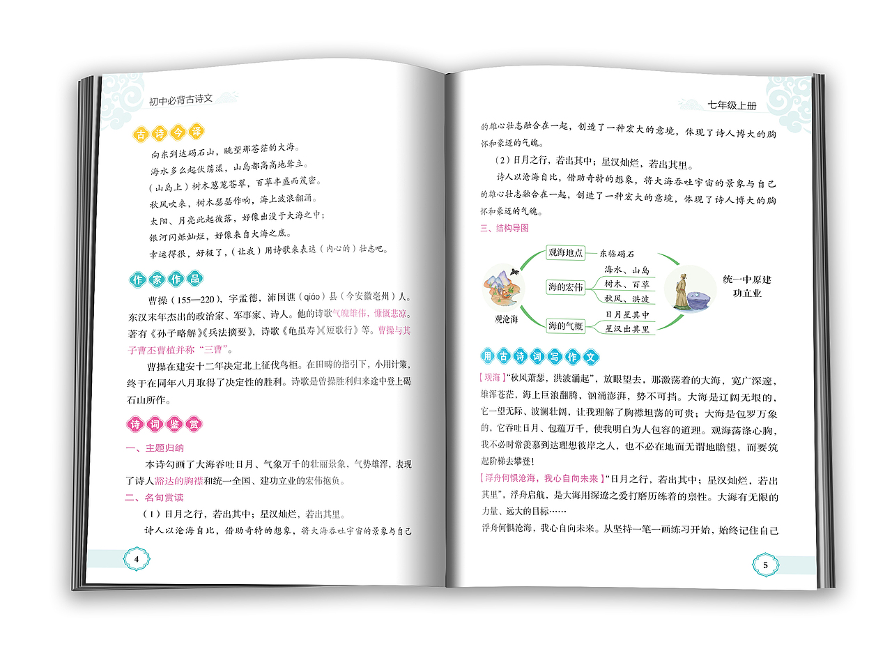 排版设计-图书版式设计-初中文言文+古诗文版式设计