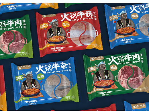 牛肉包装、食品包装、牛肉干包装、卡通设计、牛卡通
