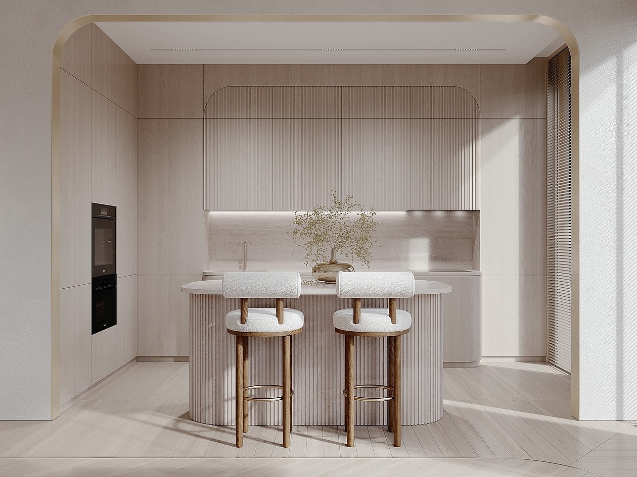 简单的线条勾勒出法式天花,优雅又浪漫