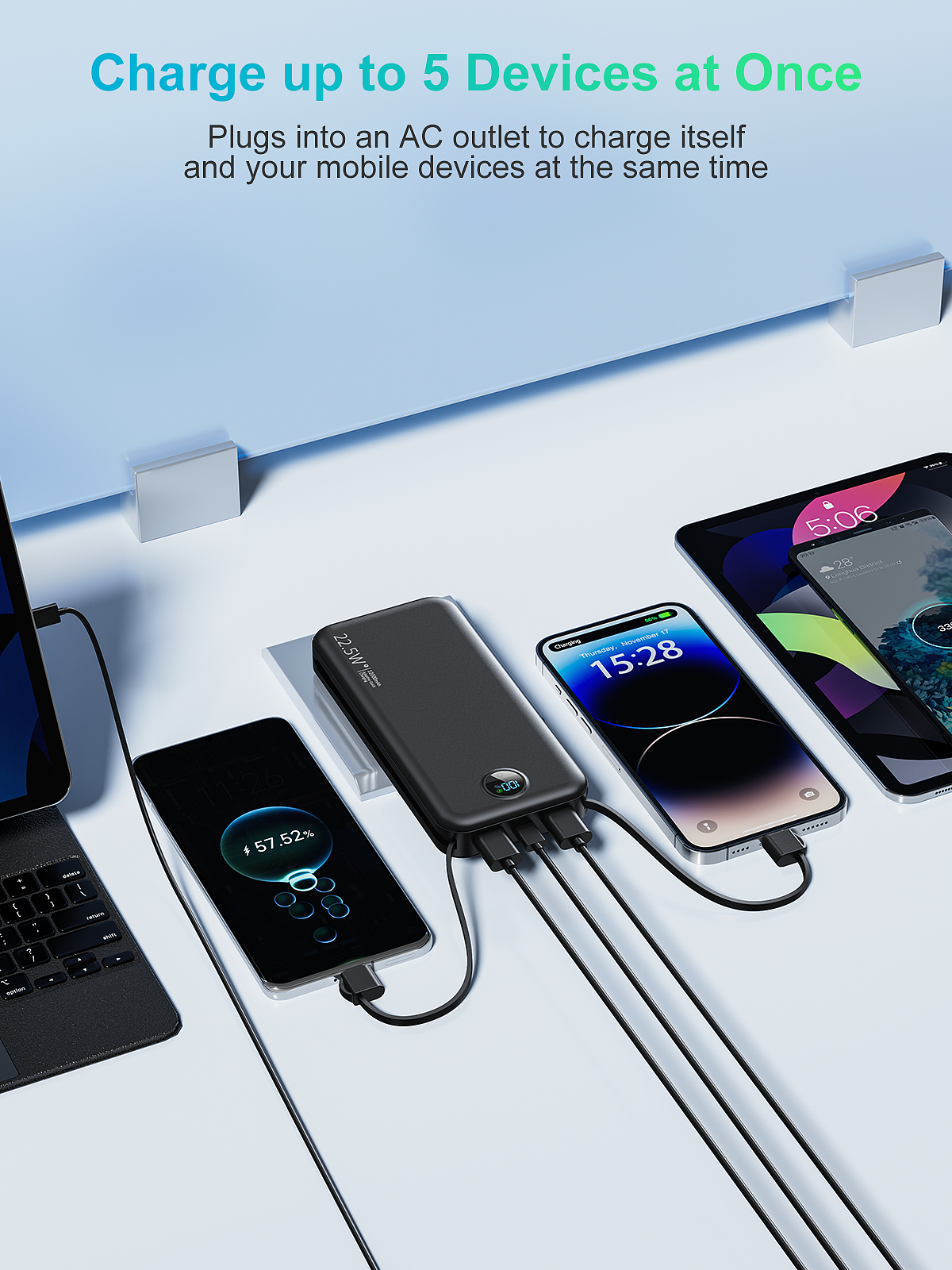 享能自带线充电宝