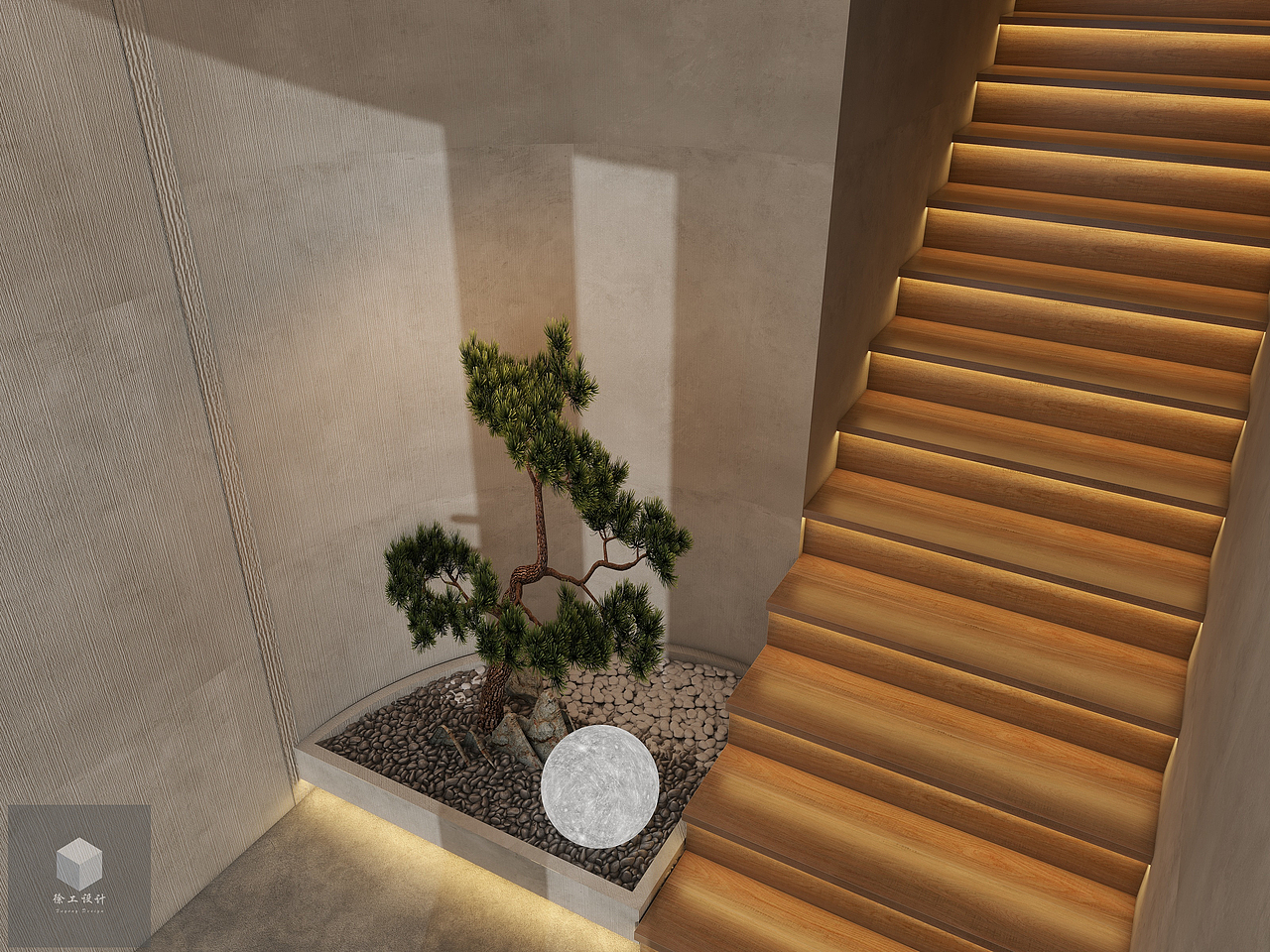 侘寂风茶室和办公多功能一体空间