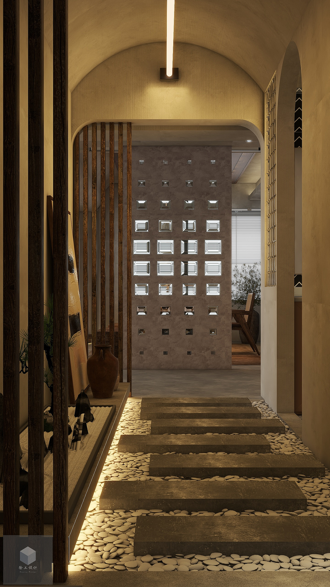 侘寂风茶室和办公多功能一体空间