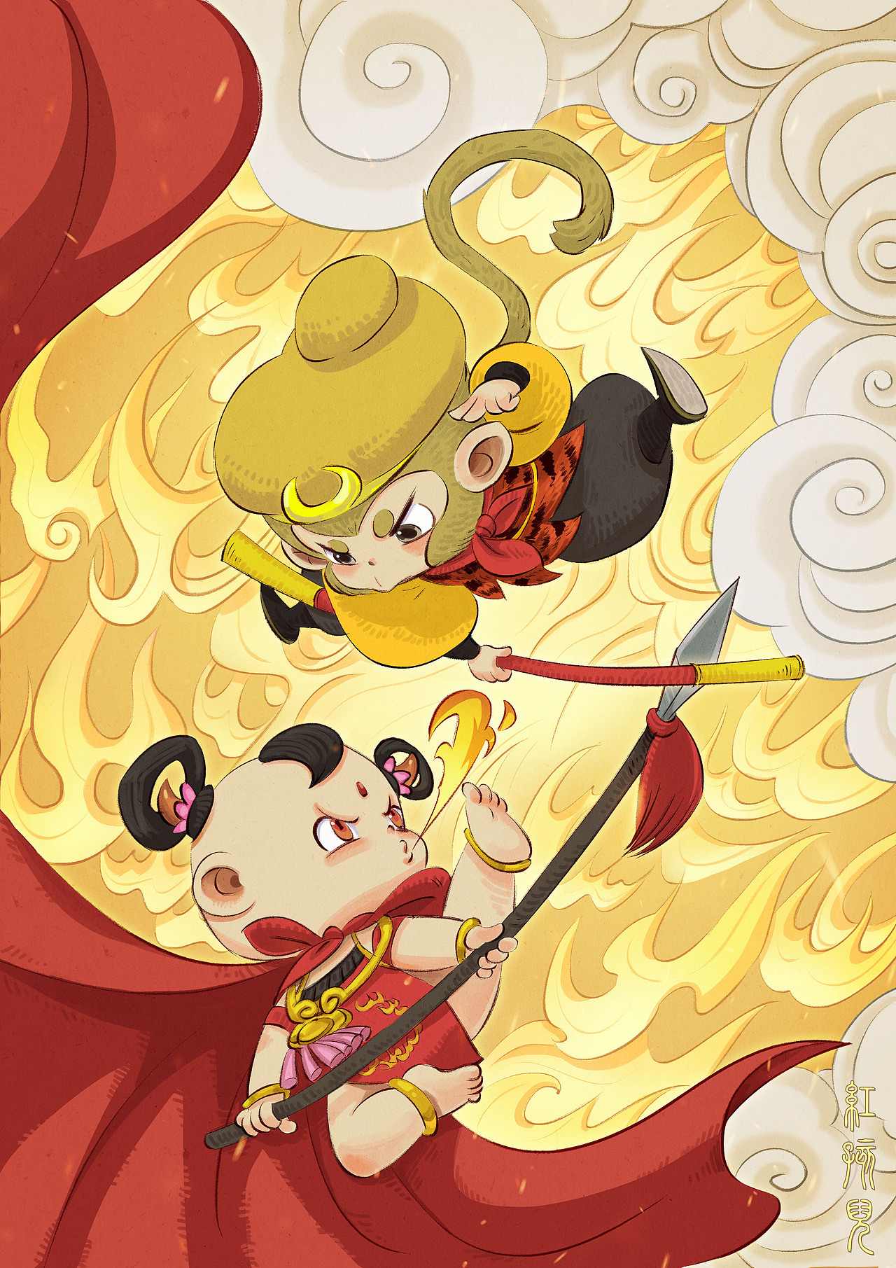 国风绘本风格西游记插画（图ZMzc3NTk3Mjk2） - 绘本 - 站酷设计师羽颗原创素材 - 站酷ZCOOL