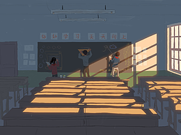 臨摹峰籽一老師回憶童年插畫