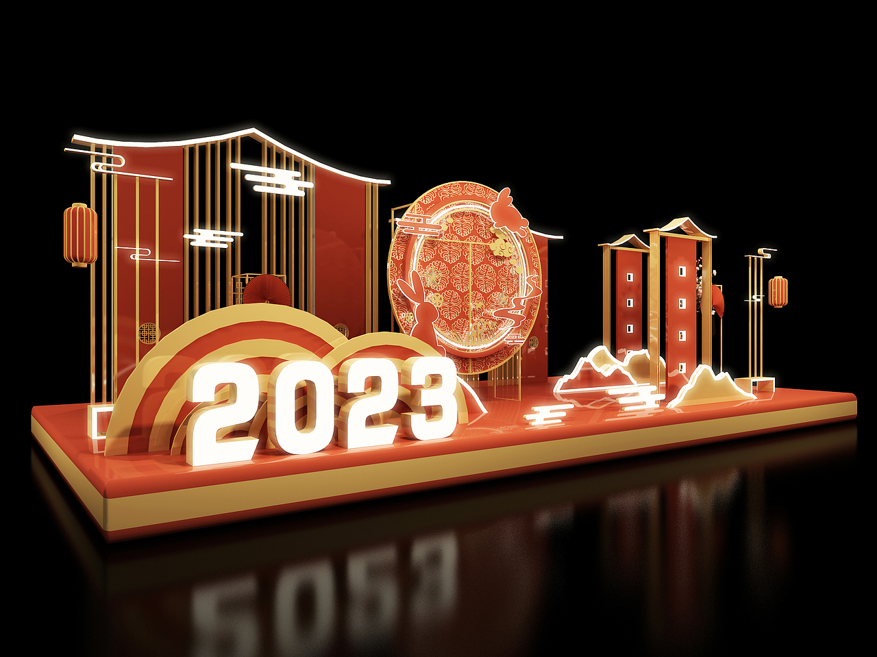 兔年拍照打卡点（图ZMzc3NjM0NDU2） - 其他 - 站酷设计师Fing_原创素材 - 站酷ZCOOL