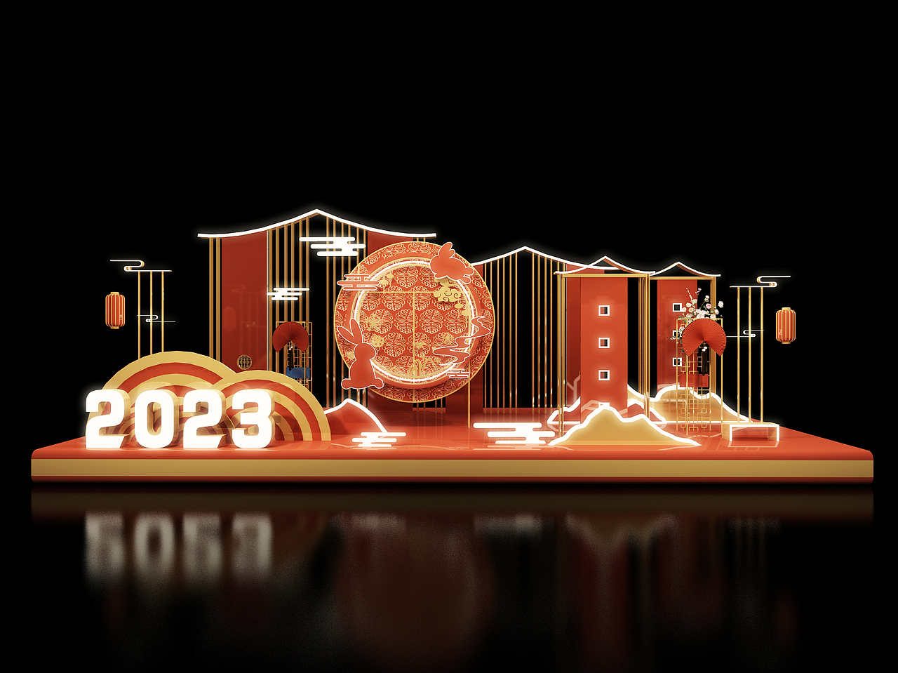 兔年拍照打卡点（图ZMzc3NjM0NDUy） - 其他 - 站酷设计师Fing_原创素材 - 站酷ZCOOL