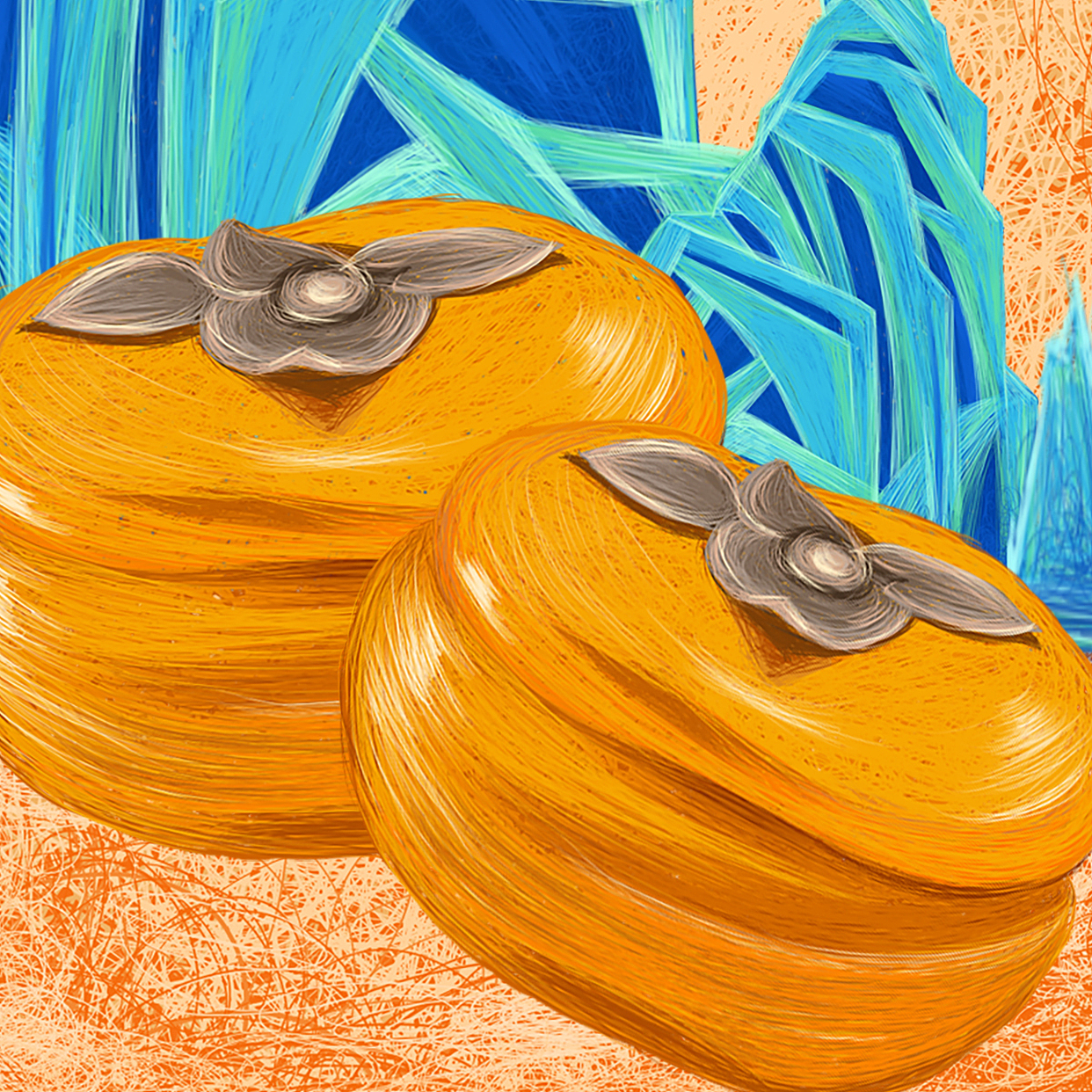 柿子熟了（图ZMzc3NjU5MTQ4） - 创作习作 - 站酷设计师叮当DD原创素材 - 站酷ZCOOL