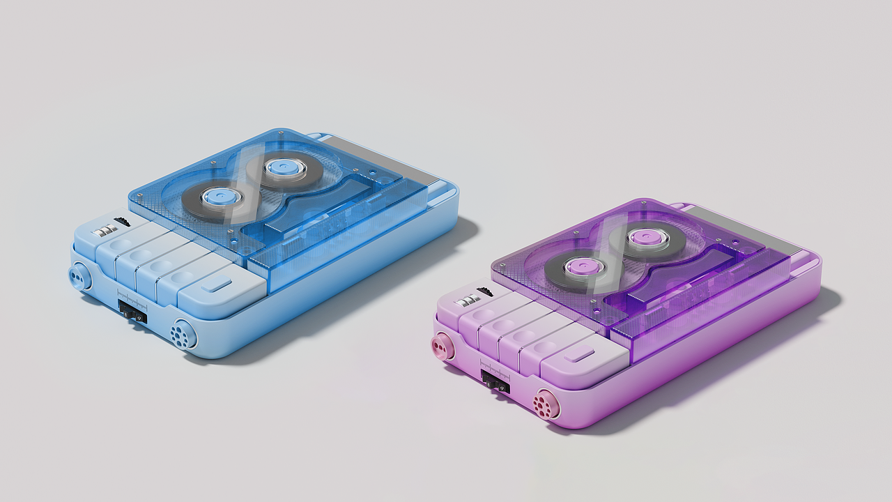 录音机blender渲染（图ZMzc3NjYzNDQw） - 产品 - 站酷设计师林越一原创素材 - 站酷ZCOOL