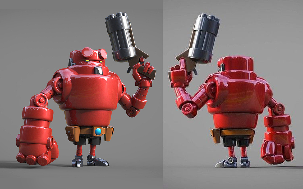 3dmax-零基础卡通小机器人模型制作教程。3dmax建模