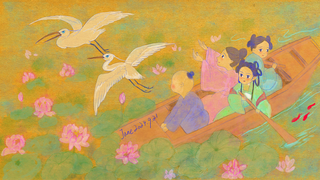 「艺术插画」李清照-如梦令