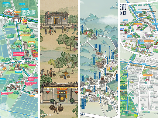 手绘地图合集-中国传统建筑