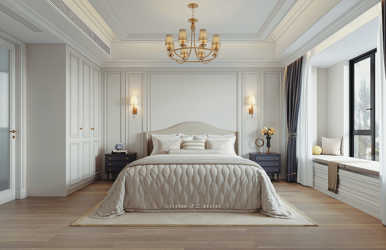 美式风格客餐厅卧室（图ZMzc3NjgxNDA0） - 家装设计 - 站酷设计师不二设计视觉表现原创素材 - 站酷ZCOOL