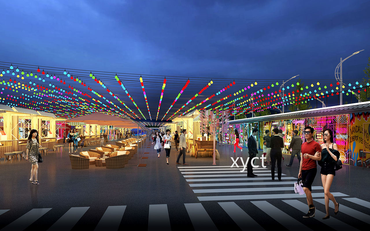 工装||夜市效果图