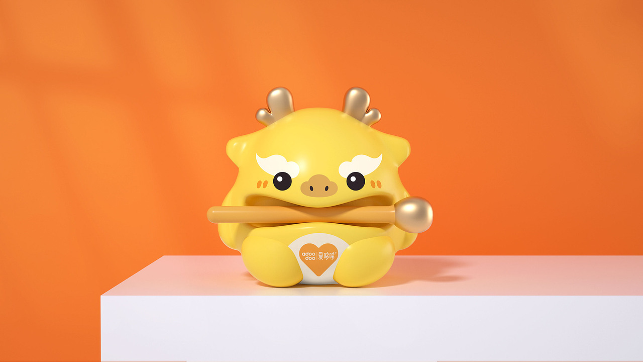 爱哆哆X橘猫2024龙年系列包装设计诞生礼礼盒包装手绘