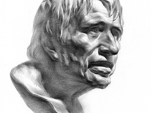 素描石膏头像海盗绘画