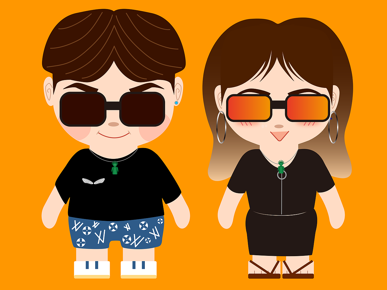 可爱的情侣（图ZMzc3NzU5NTU2） - 创作习作 - 站酷设计师ellen_zyb原创素材 - 站酷ZCOOL