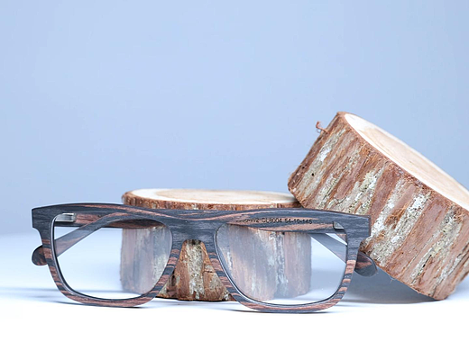 广州木头眼镜工厂_方形黑棕色木头眼镜-新创森