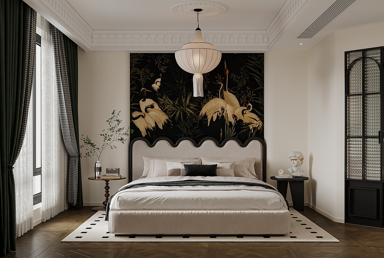 法式卧室套间（图ZMzc3NzkyNjMy） - 家装设计 - 站酷设计师景泽效果图原创素材 - 站酷ZCOOL