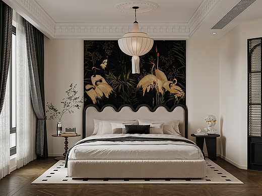 法式卧室套间（个人主页-ZNzA0Nzc1NDQ=） - 家装设计 - 站酷设计师景泽效果图原创素材 - 站酷ZCOOL